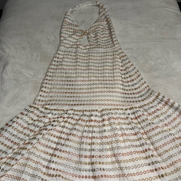 Farm Rio Halter Maxi Dress Cut Out Open Back Size Large